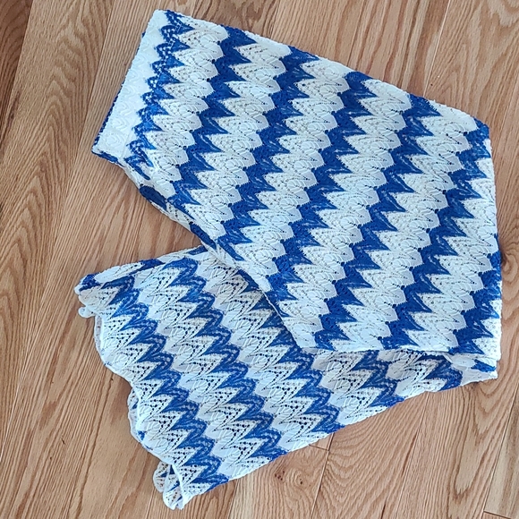 Shein Swim Cover-up Beach Capris.  Size Small*  Blue/White Chevron - Picture 7 of 7